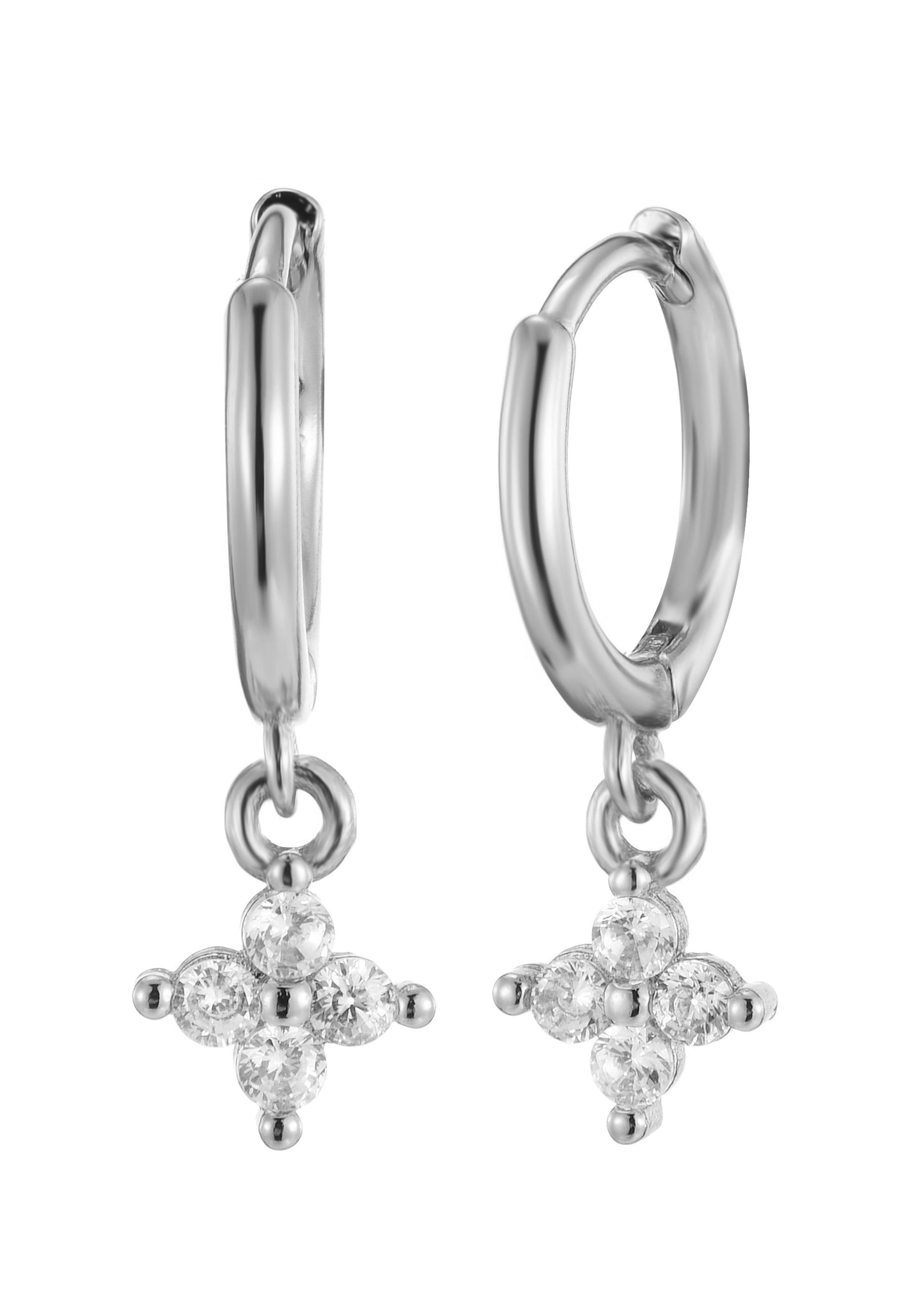 Orecchini Penelope Glittering Clover in argento