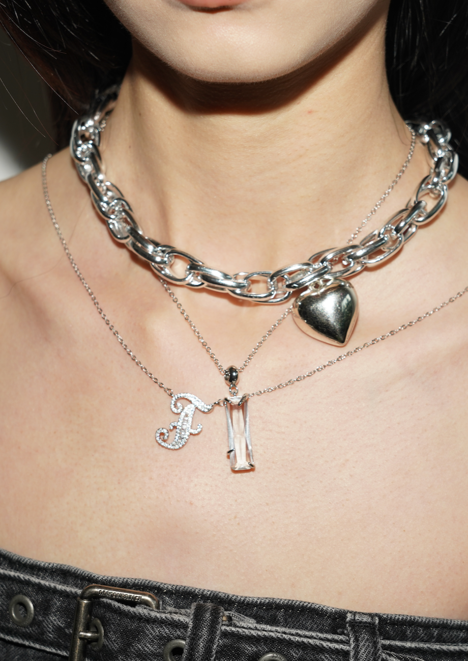 Alphabet Initial Letter Gemstone Necklace