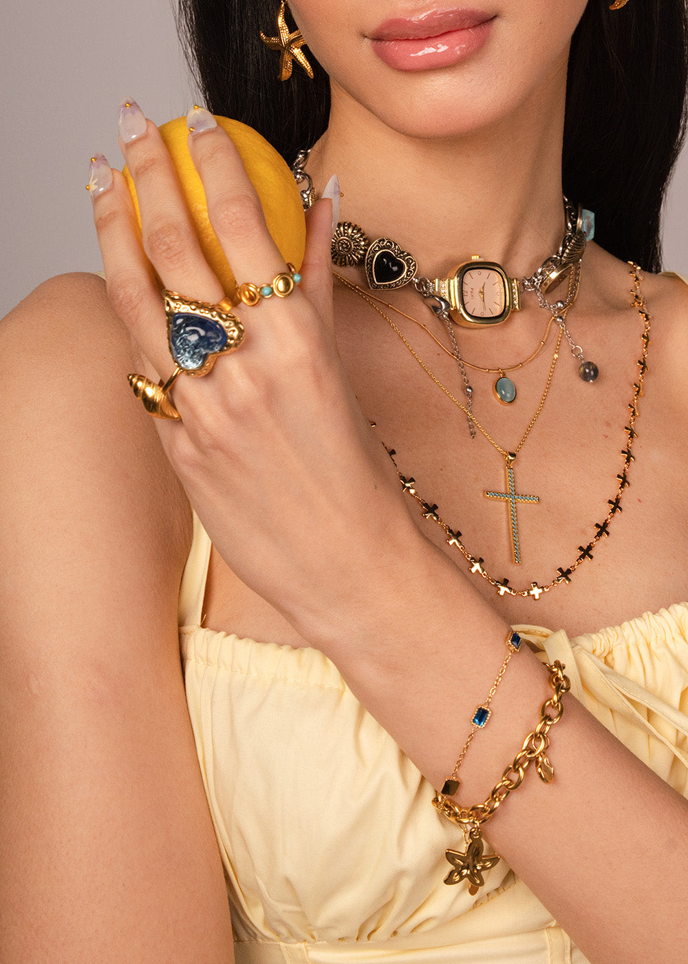 Zoe Amazon Stone Goldener Ring II