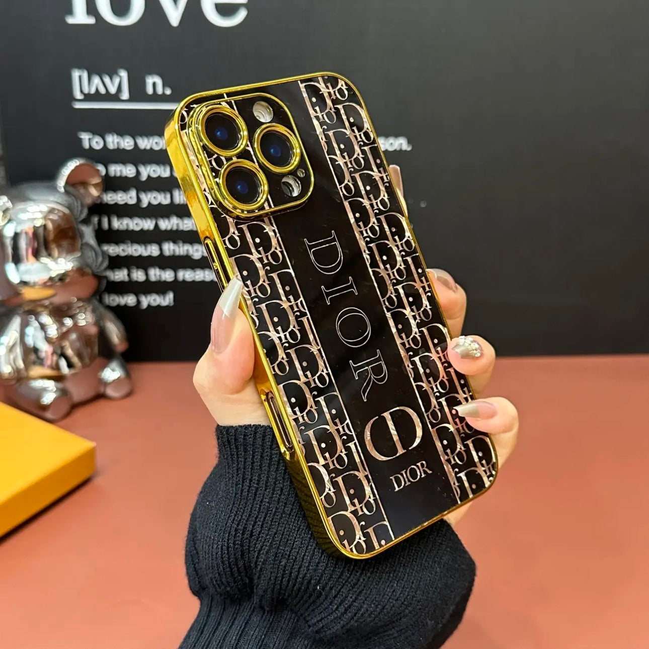 Custodia per telefono in rilievo galvanica lucida per iPhone