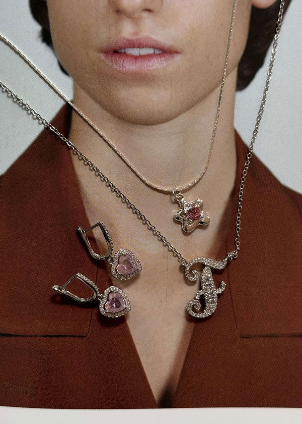 Alphabet Initial Letter Gemstone Necklace