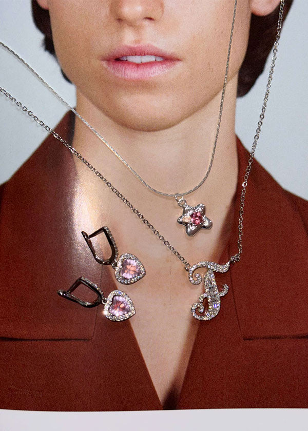 Alphabet Initial Letter Gemstone Necklace
