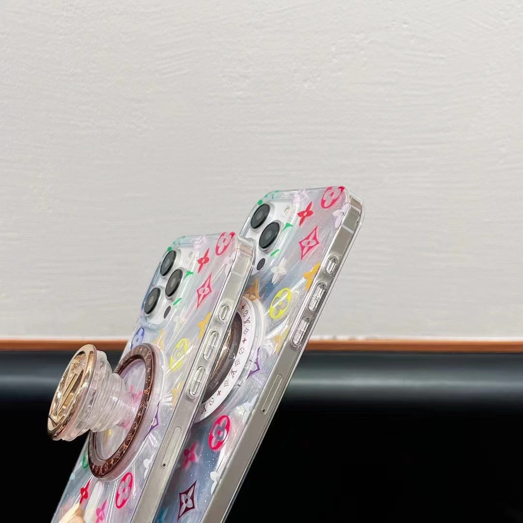 Bunte MagSafe mit Halter-Telefonhülle für iPhone