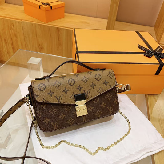 Popular Long Chain Brown Phone Bag