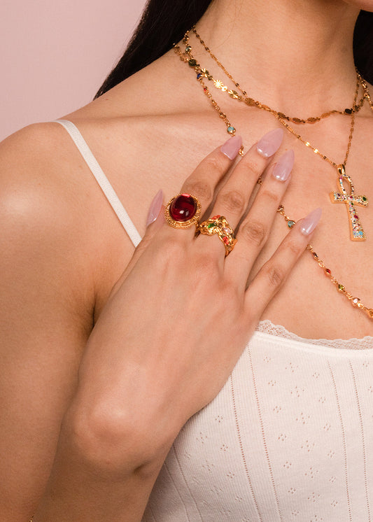 Helena Roter Vintage-Goldring