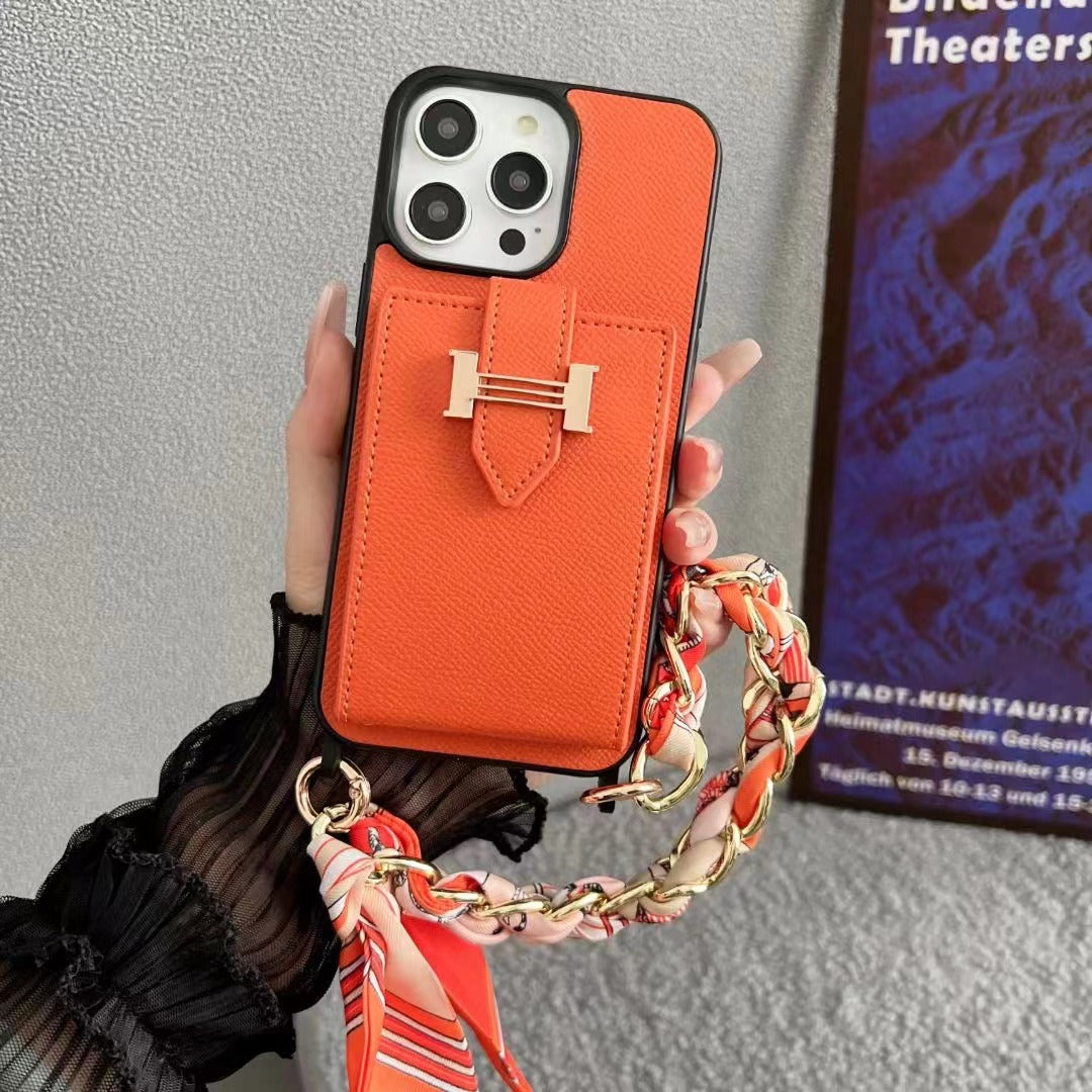Custodia per telefono con porta carte di lusso per iPhone