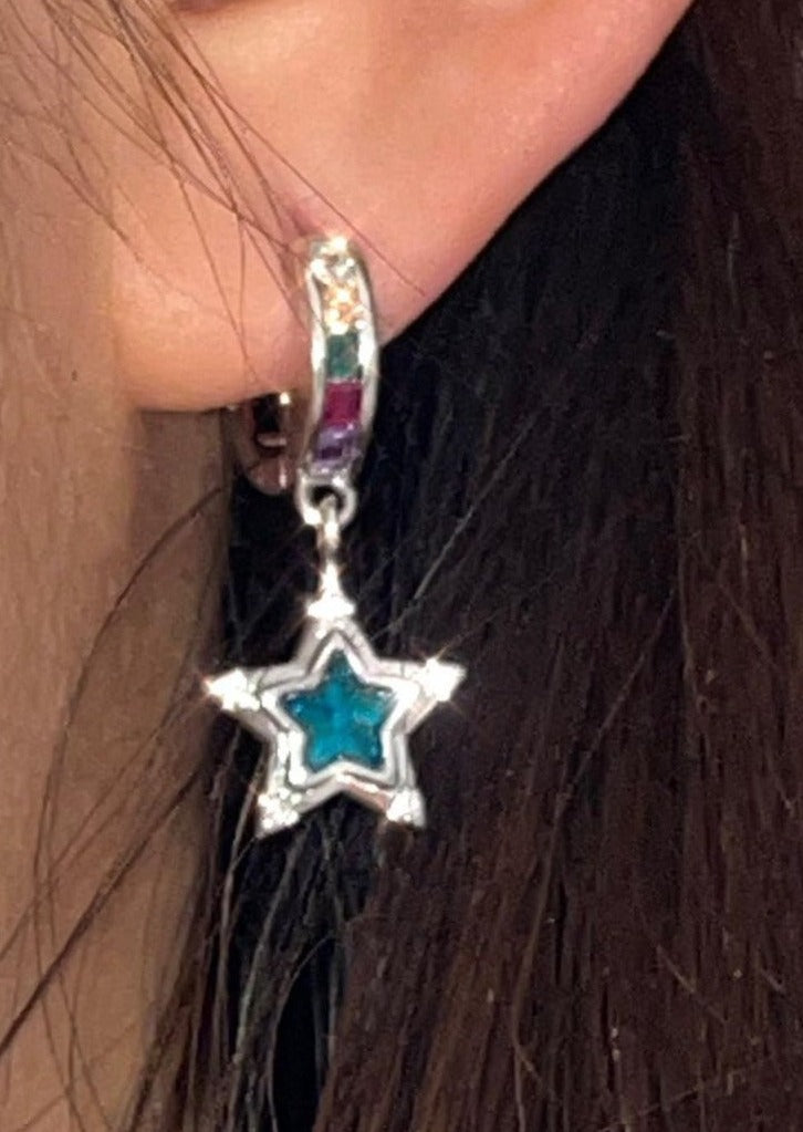 Star River Sparkling Gemstone Earrings