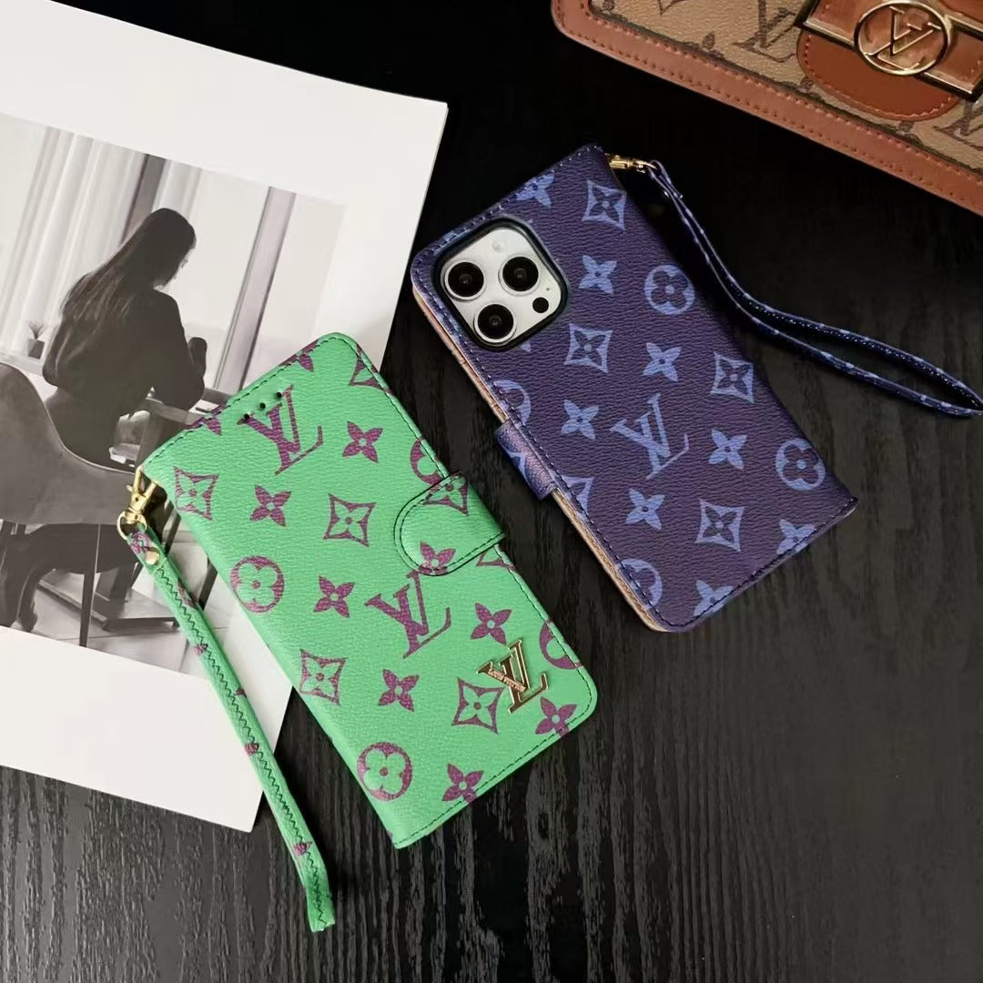 Custodia per telefono con portafoglio costoso alla moda per iPhone