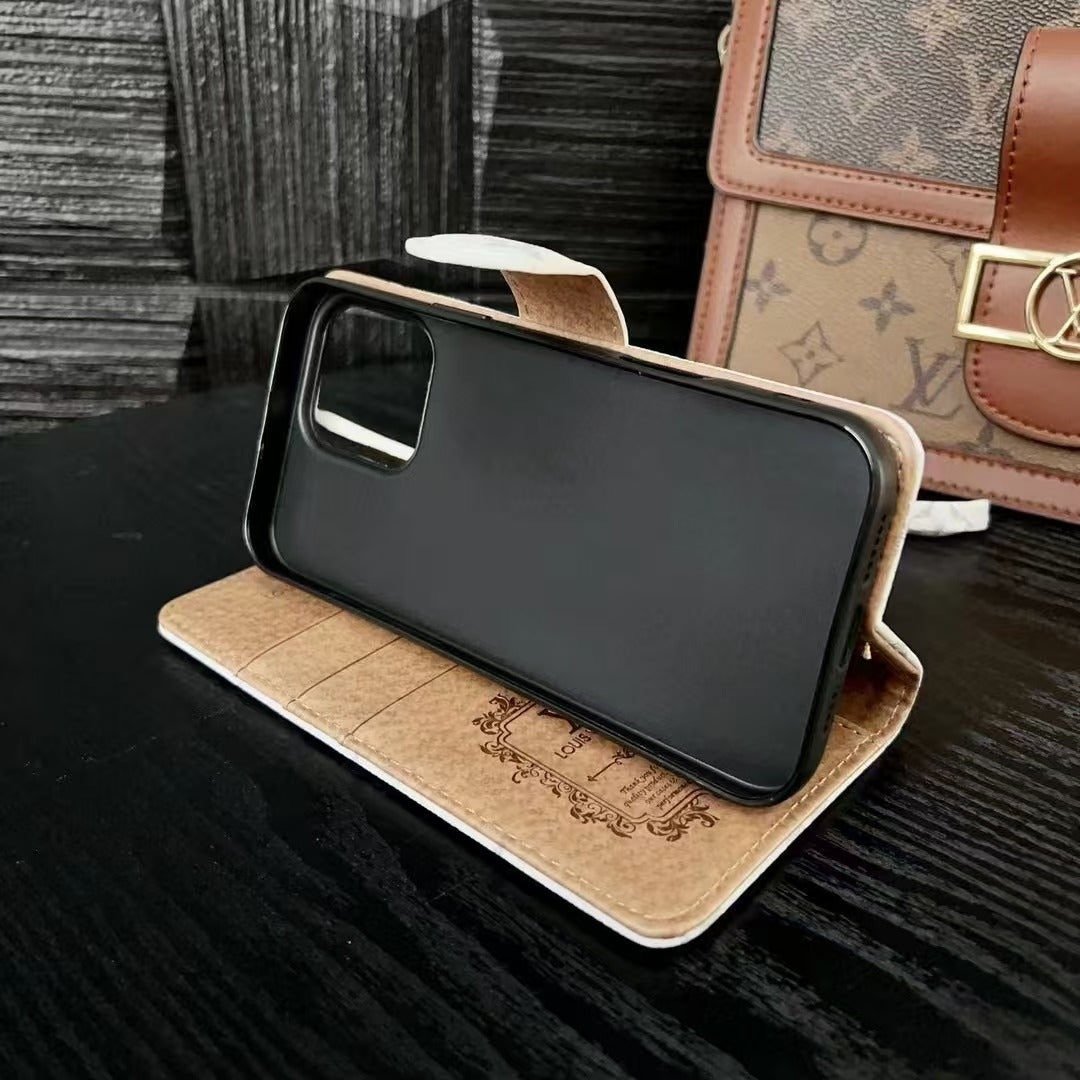 Custodia per telefono con portafoglio costoso alla moda per iPhone
