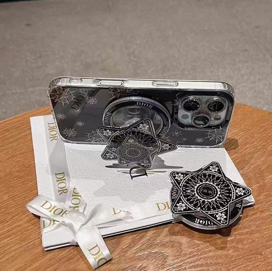 Discoloration Magnetic Bracket Phone Case For iPhone