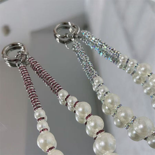 Trendy Pearl Chain Phone Charm