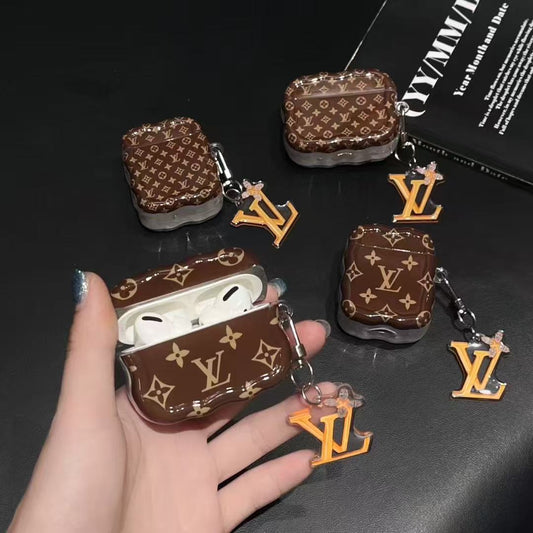 Brown Silicone Pattern AirPods Case