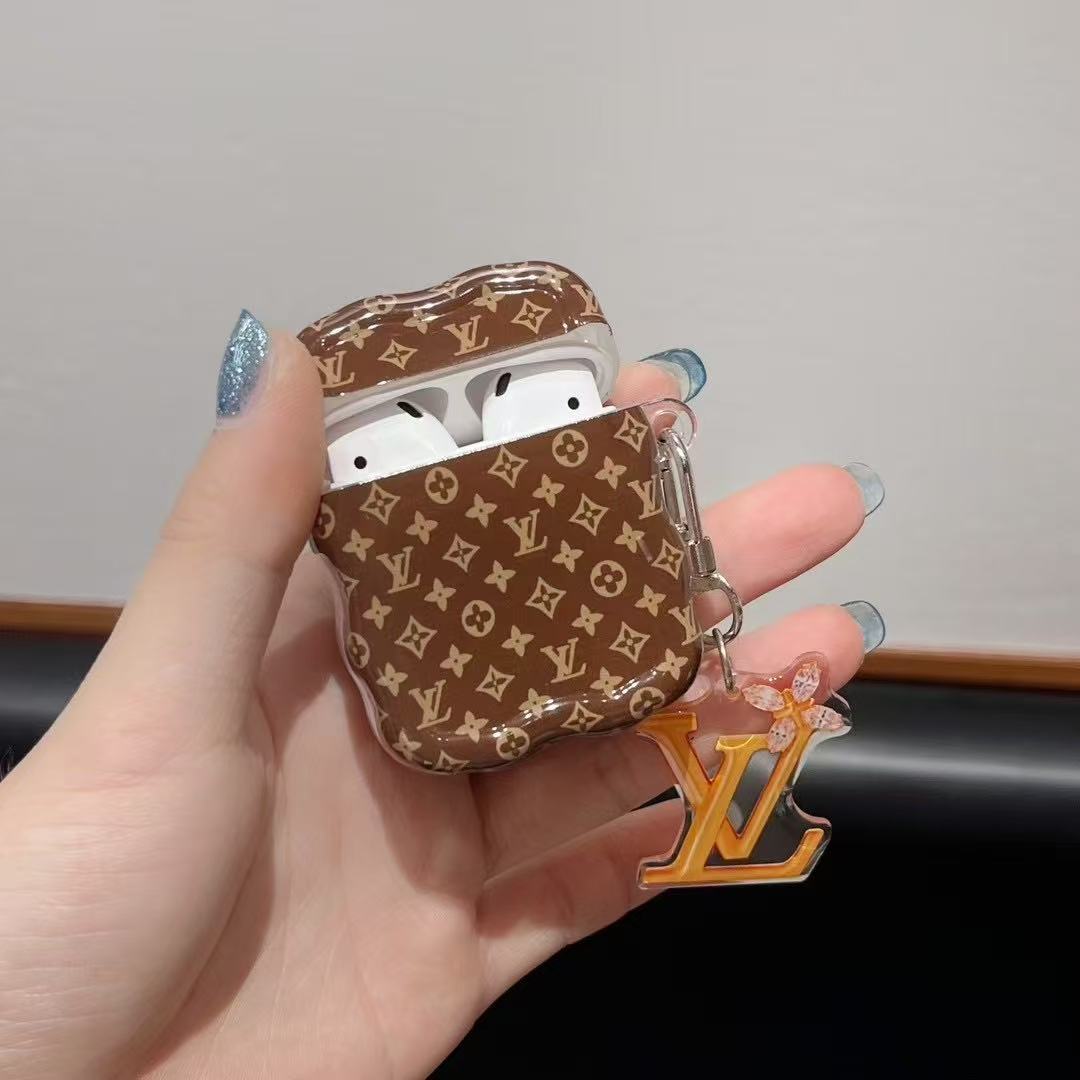 Brown Silicone Pattern AirPods Case