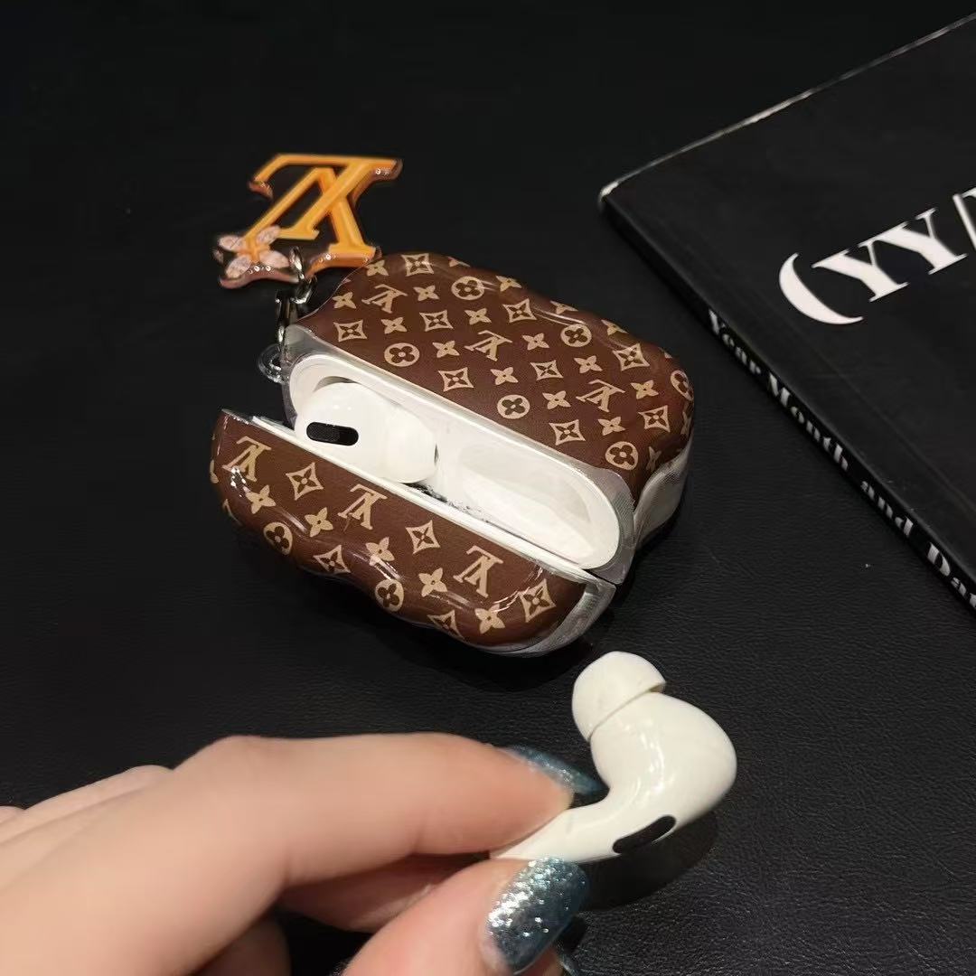 Brown Silicone Pattern AirPods Case
