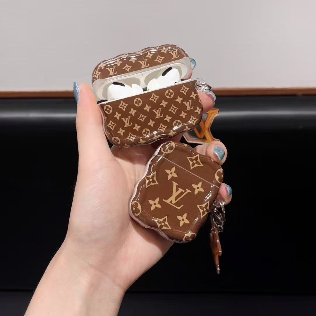 Brown Silicone Pattern AirPods Case