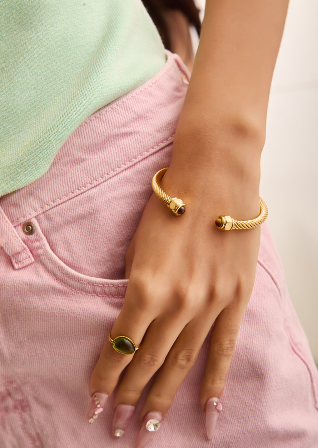 Bracciale in pietra marrone Clara