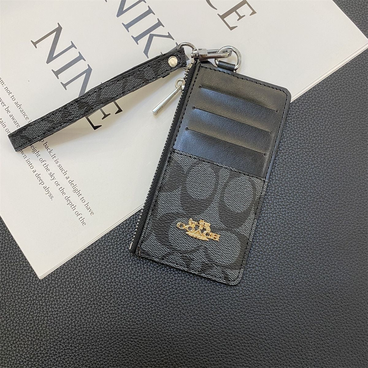 Portafoglio lungo Glamour con monete e carte