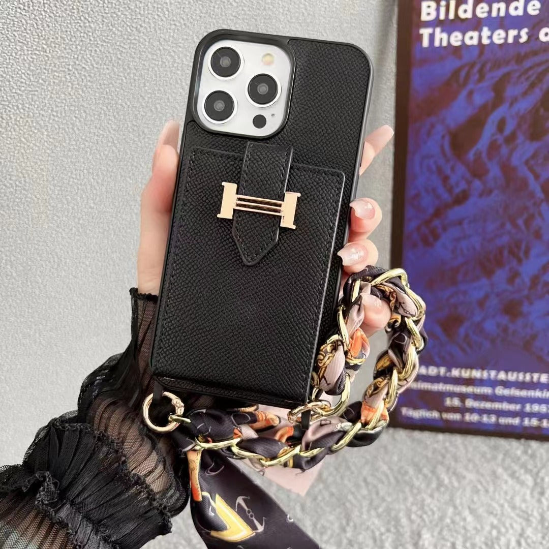 Custodia per telefono con porta carte di lusso per iPhone