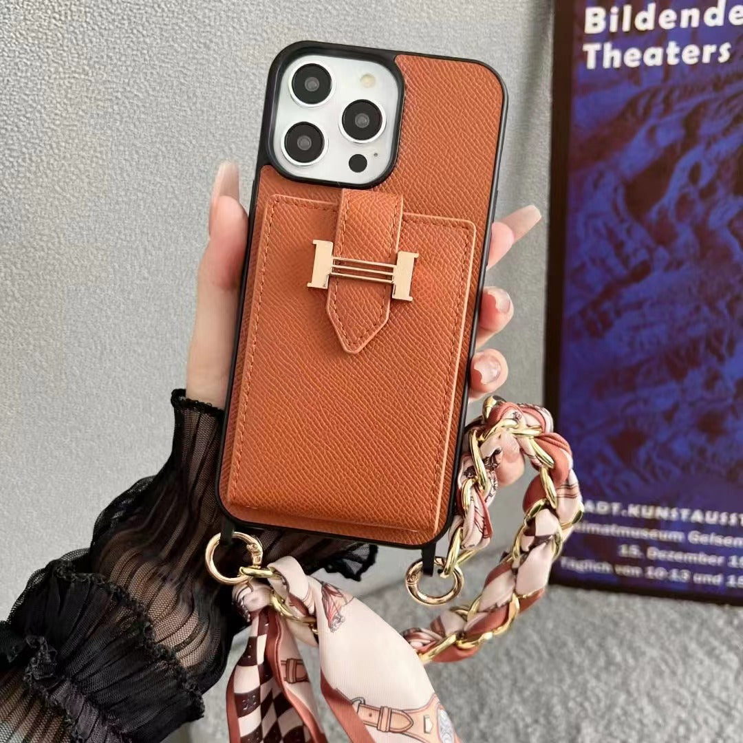 Custodia per telefono con porta carte di lusso per iPhone