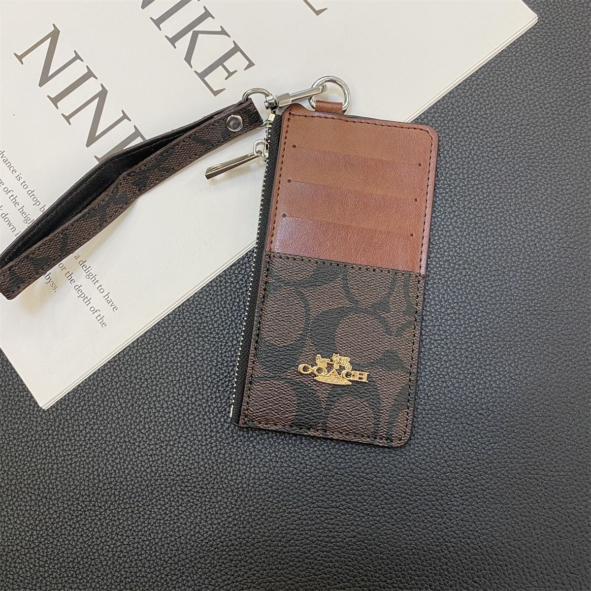 Portafoglio lungo Glamour con monete e carte