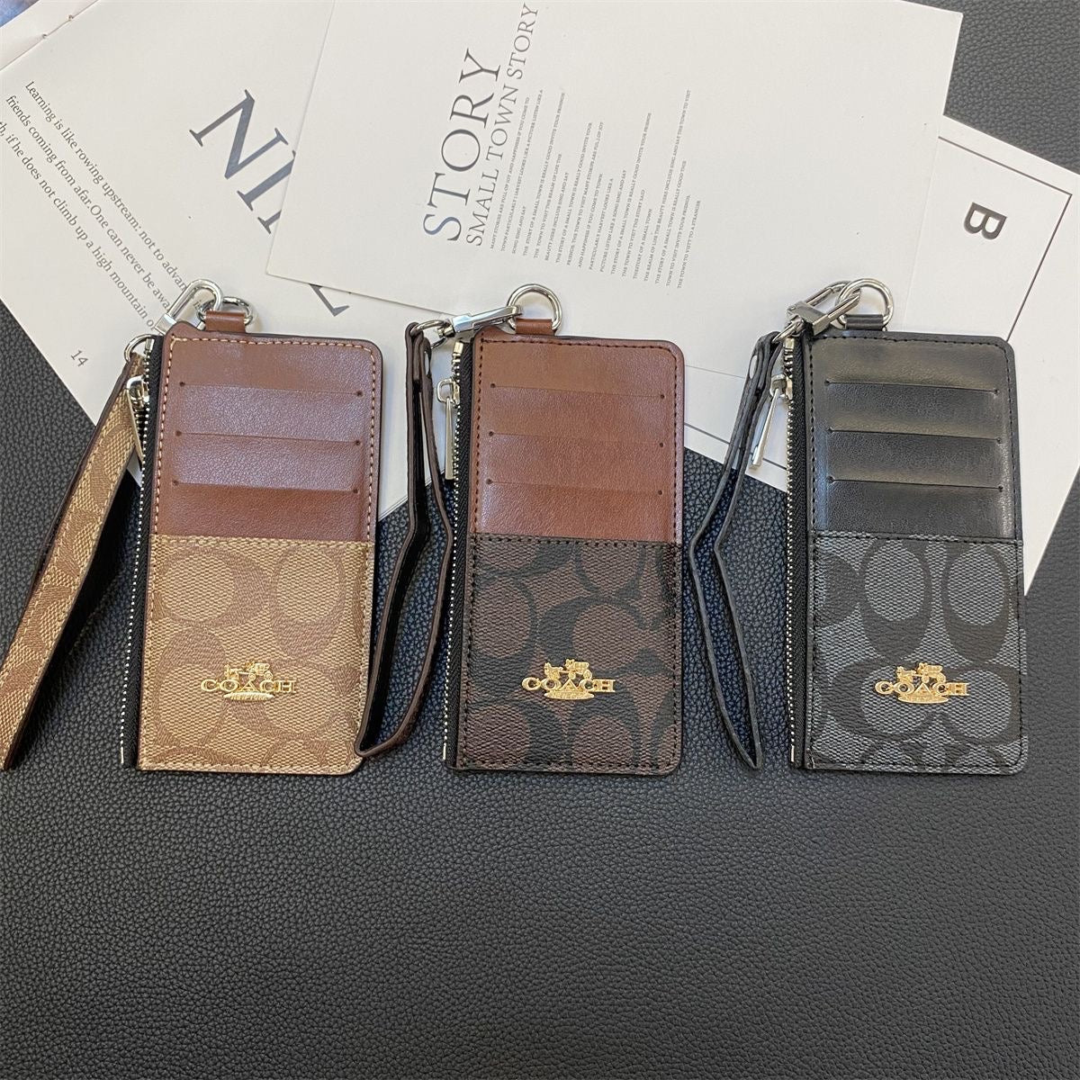 Portafoglio lungo Glamour con monete e carte
