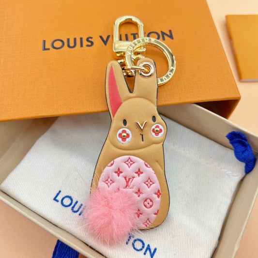 Ciondolo portachiavi coniglio rosa