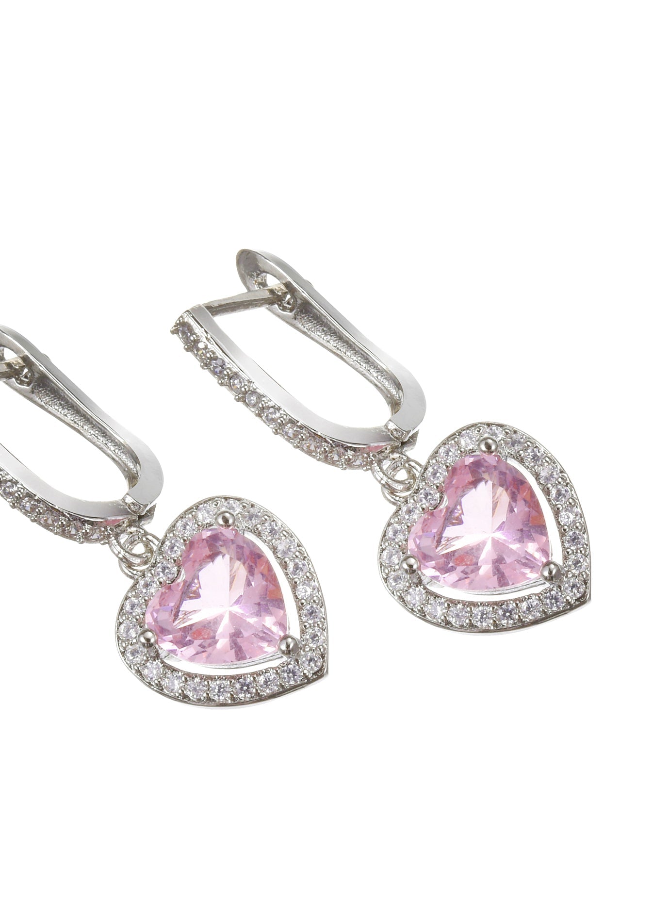 Rosa glitzernde Love Ohrringe