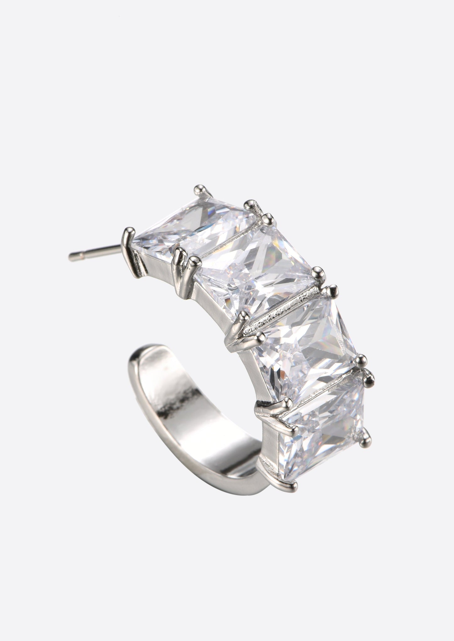 Cocktail-Silber-Diamant-Ohrringe