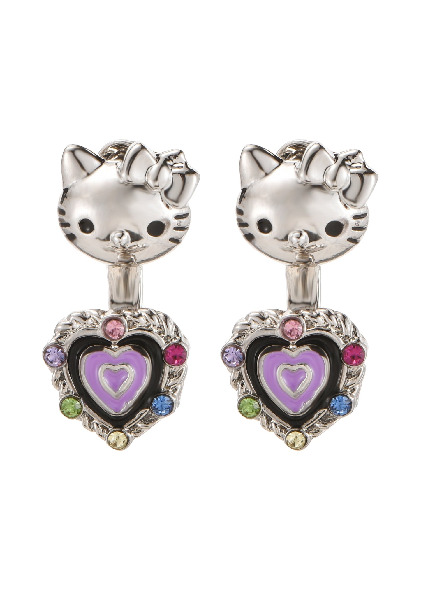 Orecchini Kitty in argento viola