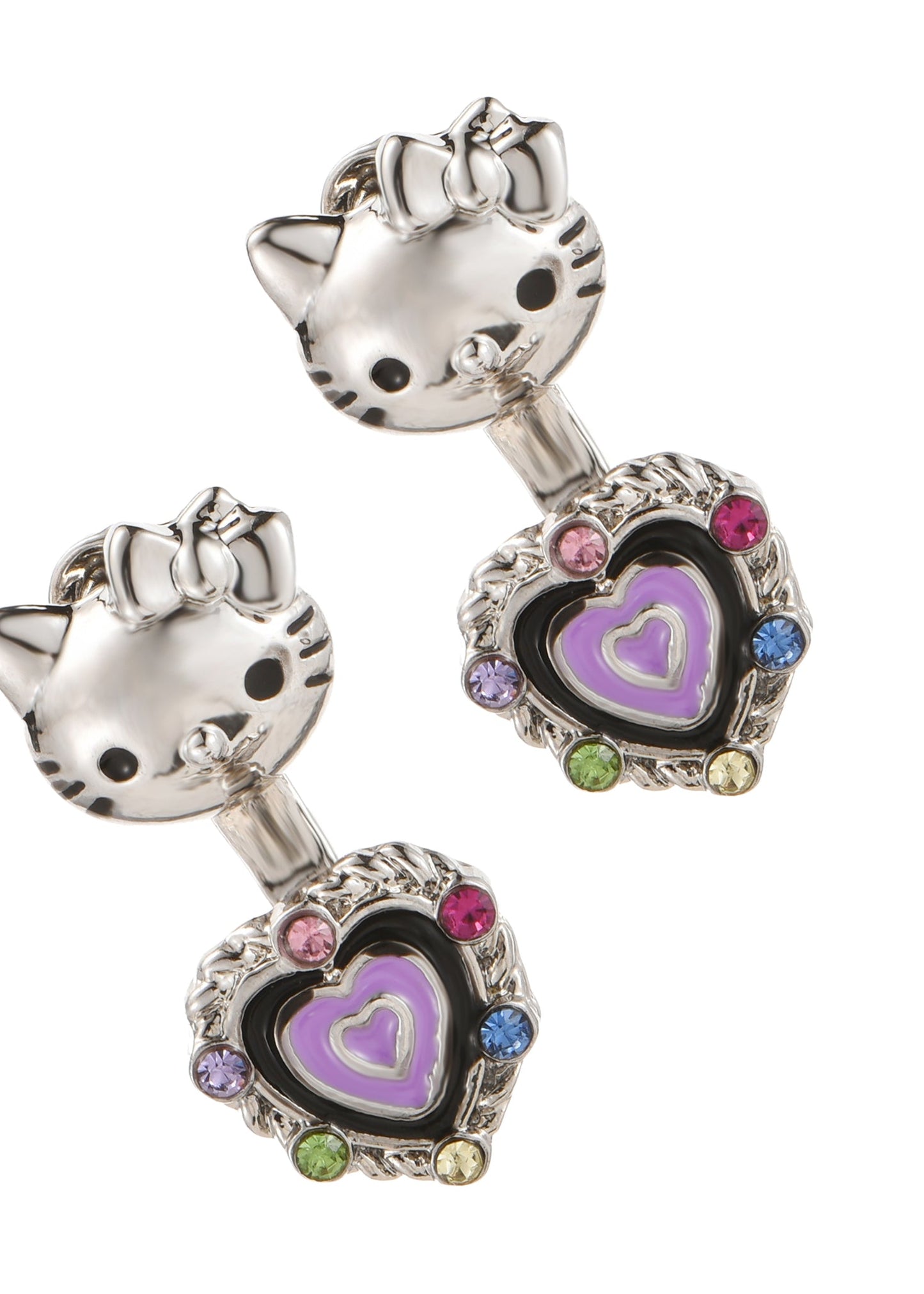 Orecchini Kitty in argento viola