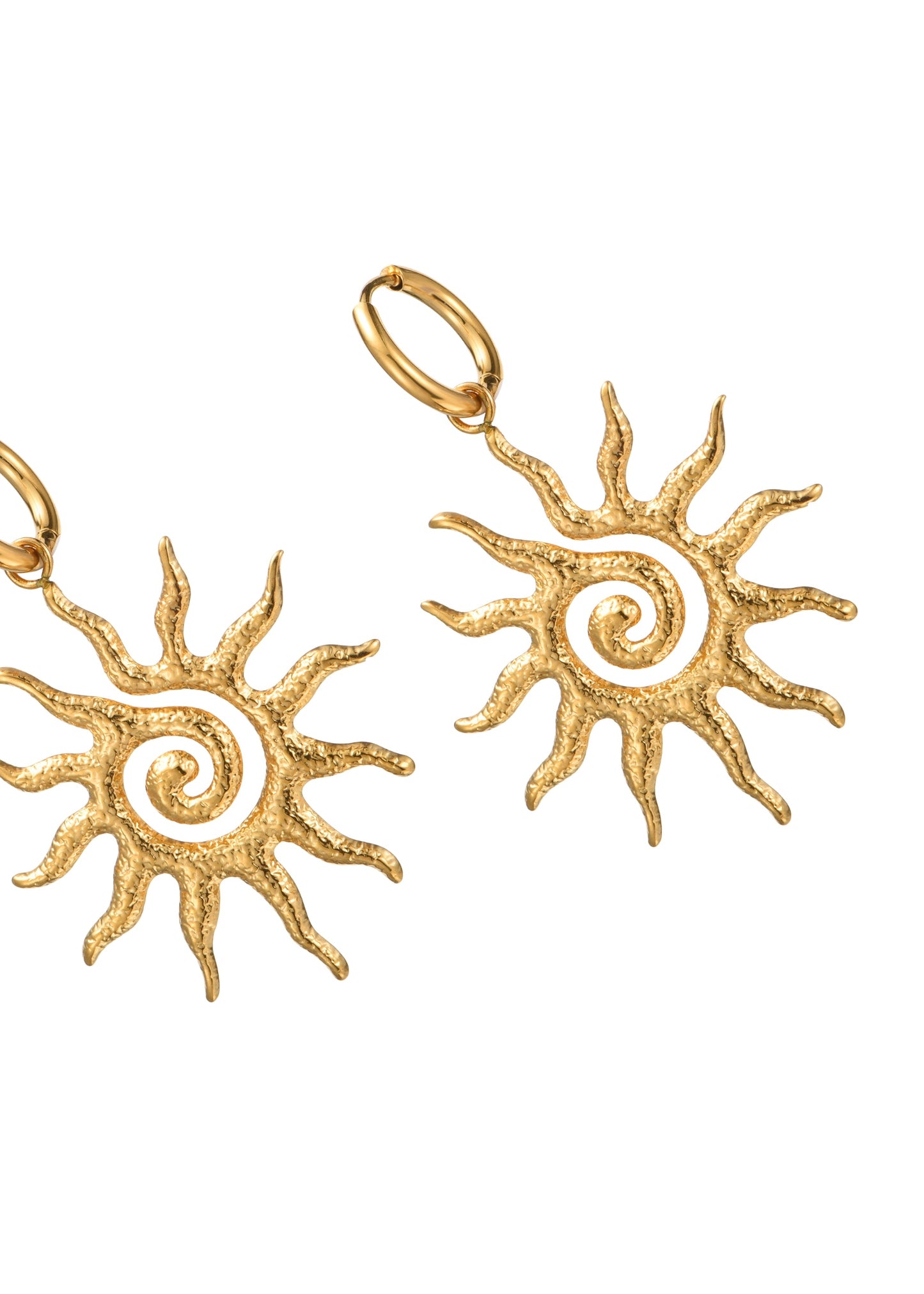 Goldene Ohrringe „Soleil Sun“