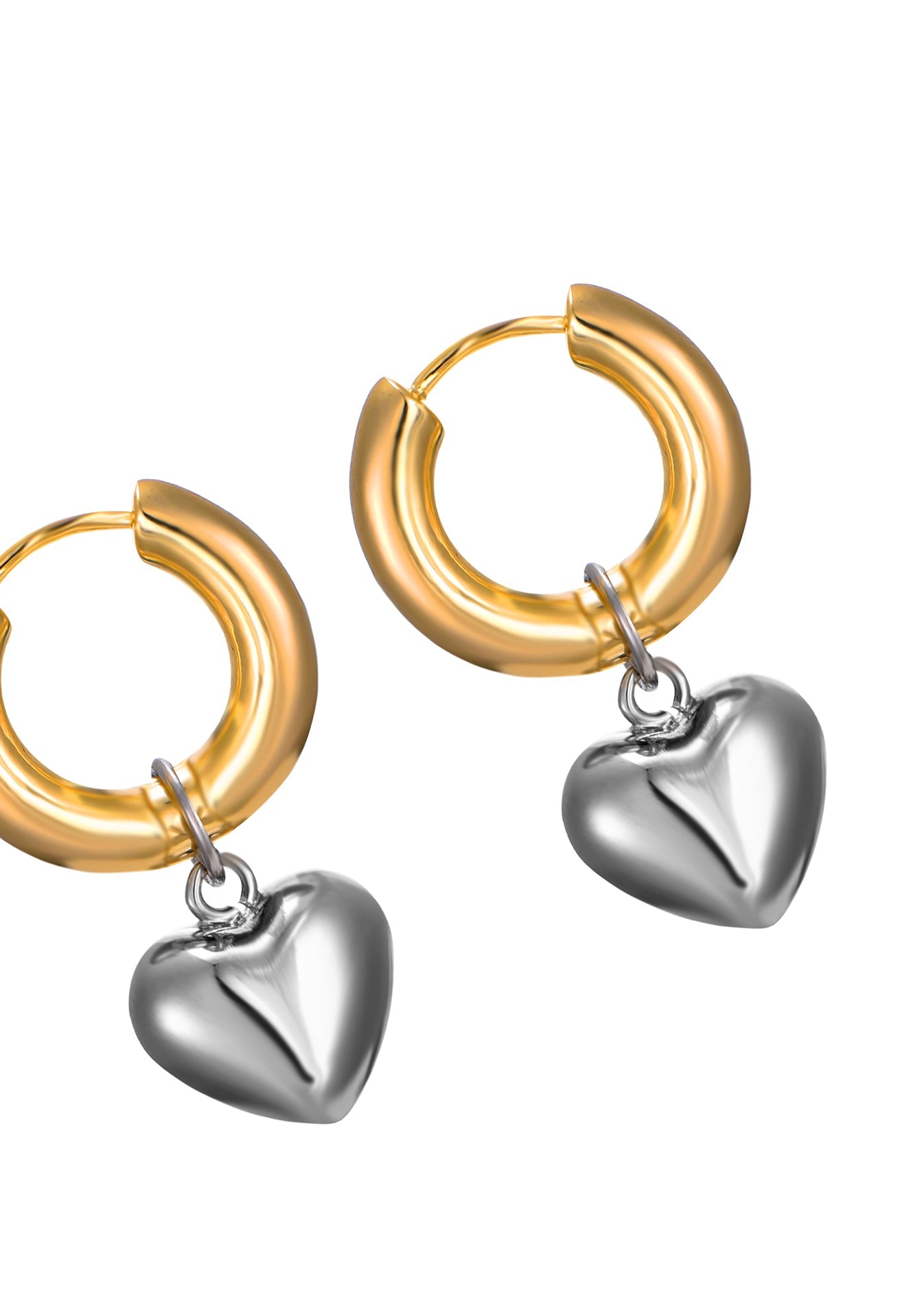 Selena Silberne Liebes-Goldohrringe