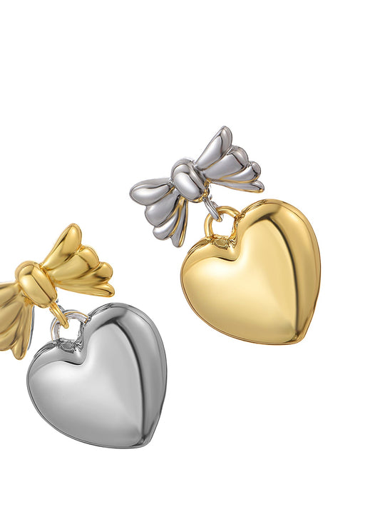 Orecchini Abby Golden Silver Love Bow