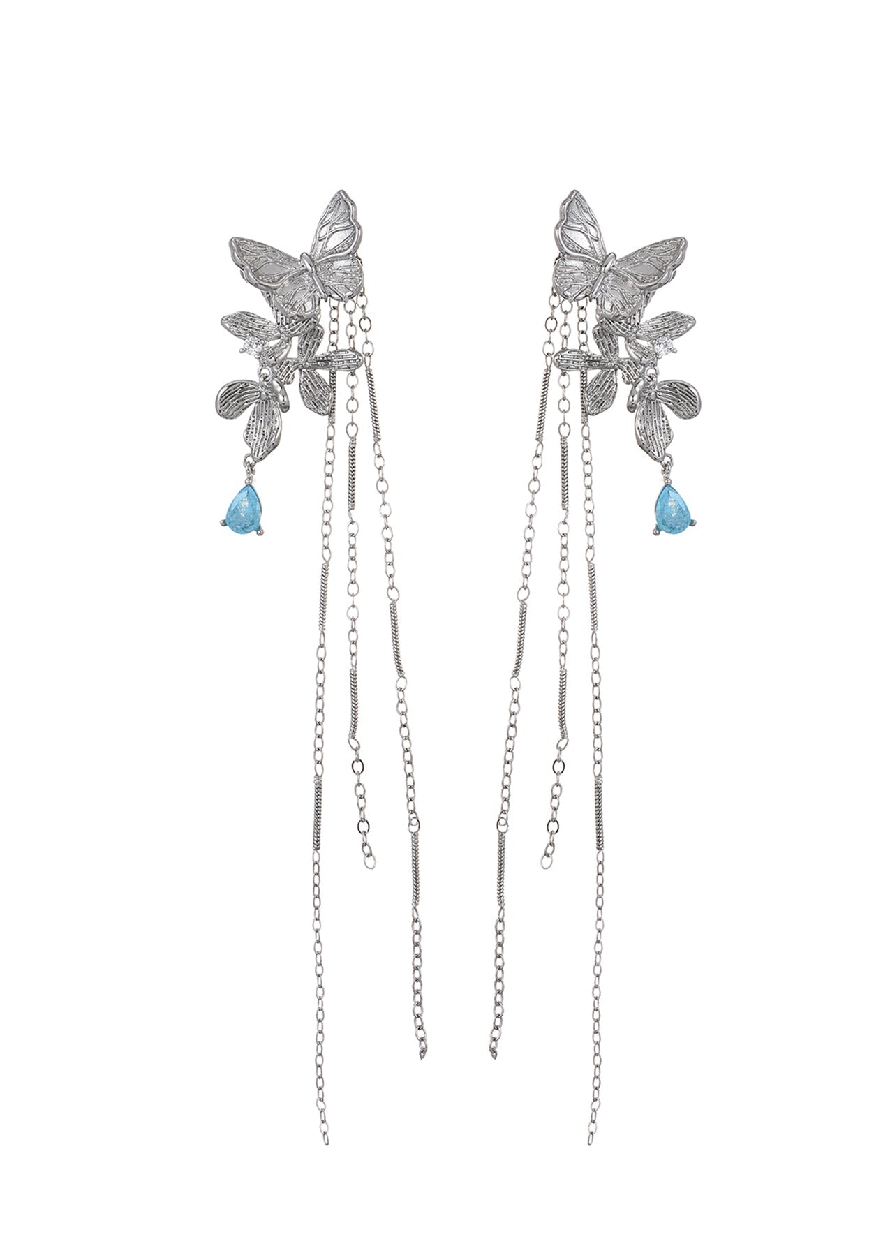 Wonderland Butterfly Silver Earrings