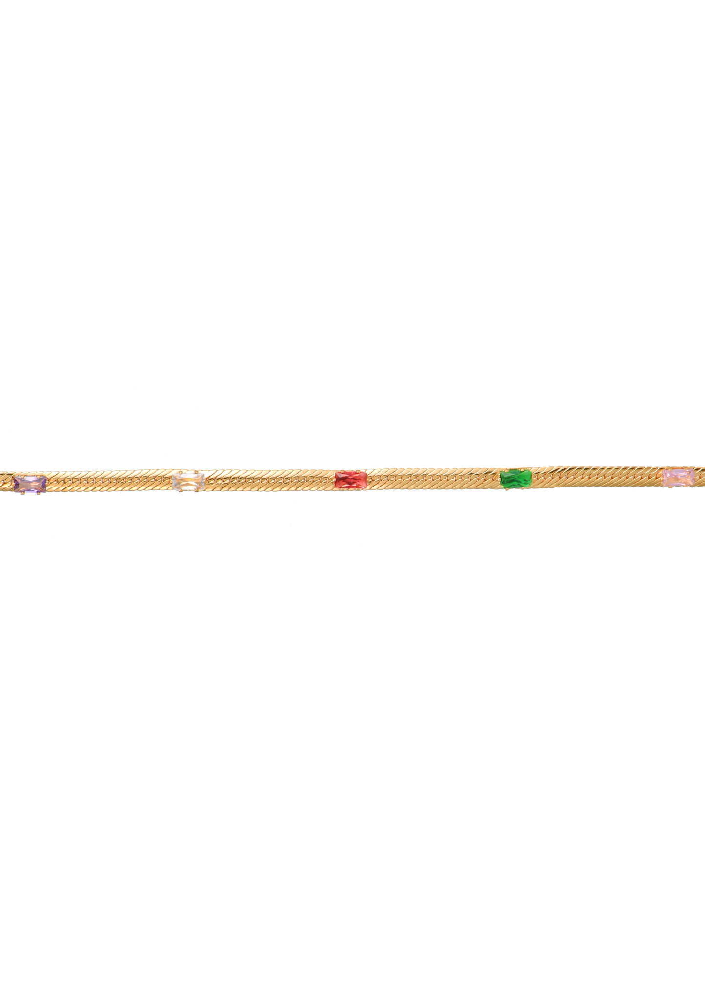 Wunderland Bunte Steine Goldene Halskette