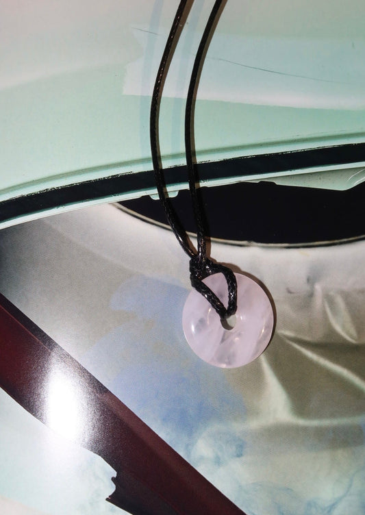 Charm-Kordelkette – Liebe (Rosenquarz)