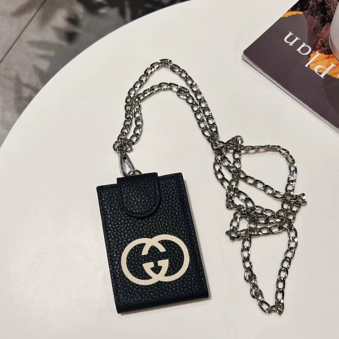 Porta carte in grani di litchi