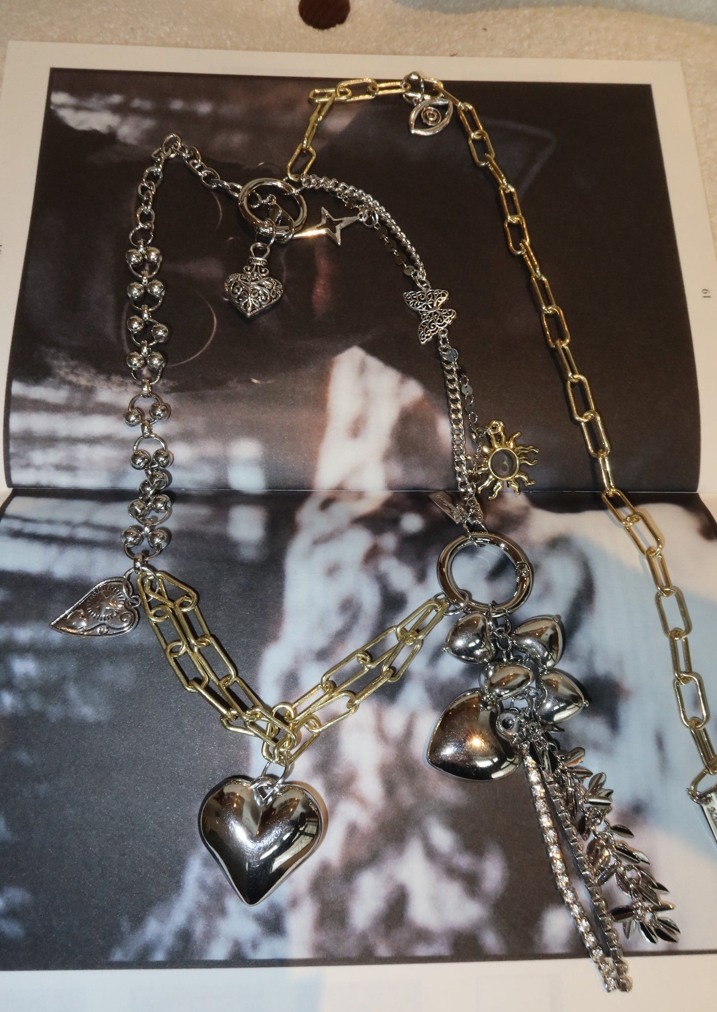 Catena da vita in argento dorato con cuore sole estivo