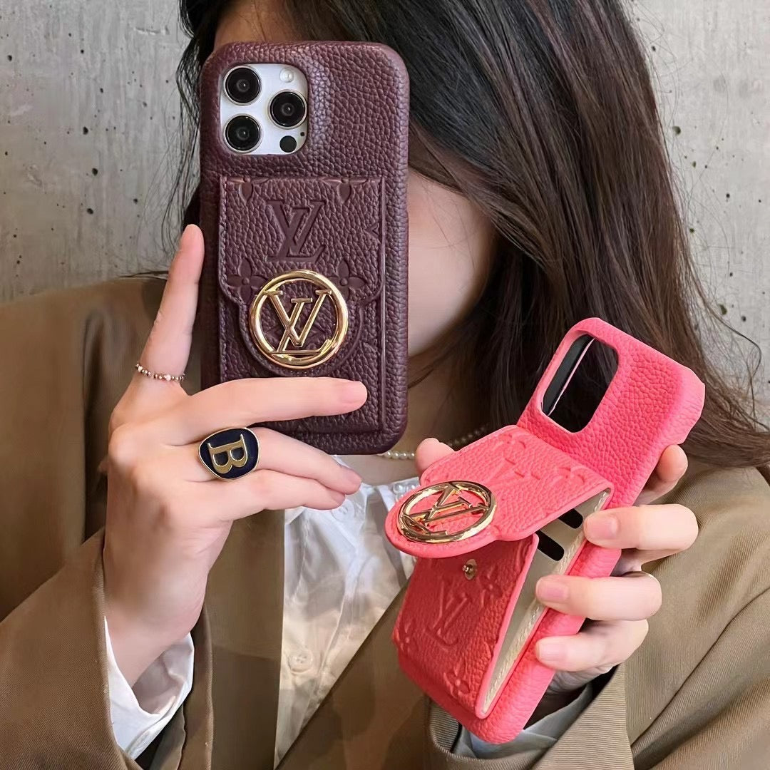 Custodia in pelle colorata per iPhone