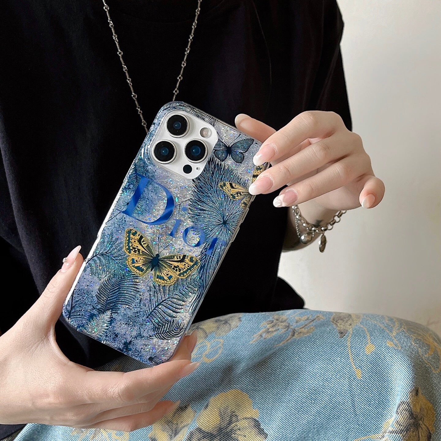 Blue Butterfly Phone Case For iPhone