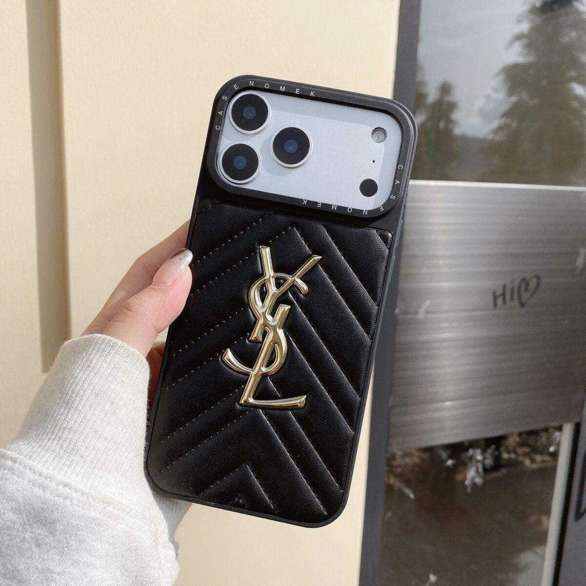 Embroidered Gold Phone Case For iPhone