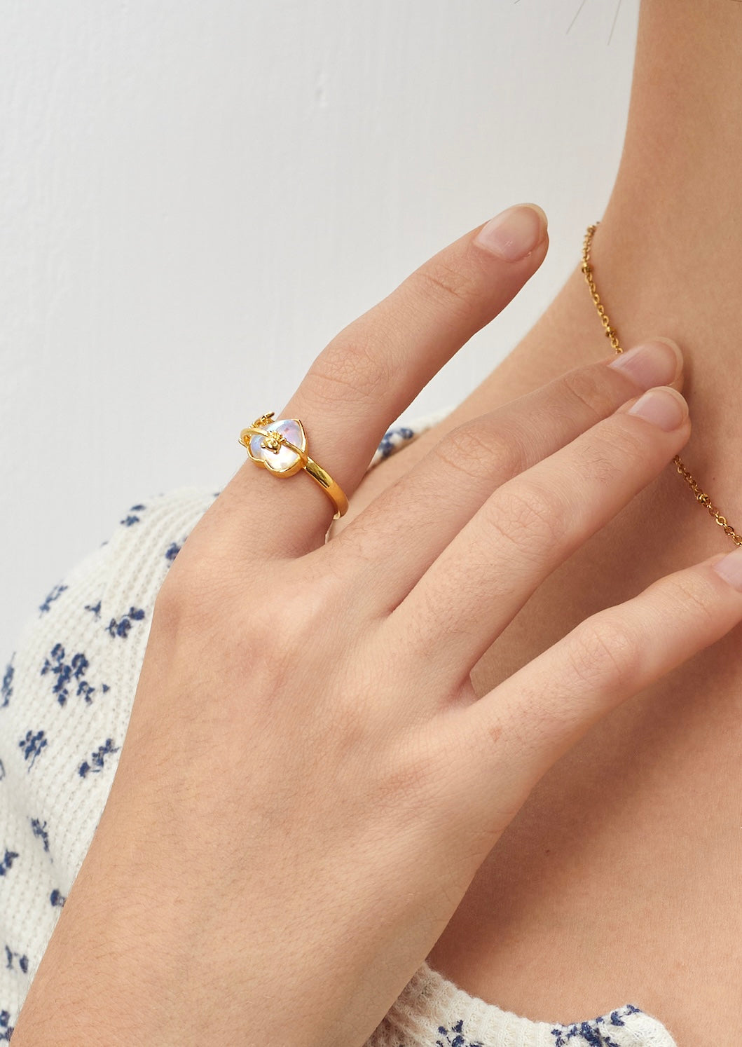 Love in Moonstone Golden Ring