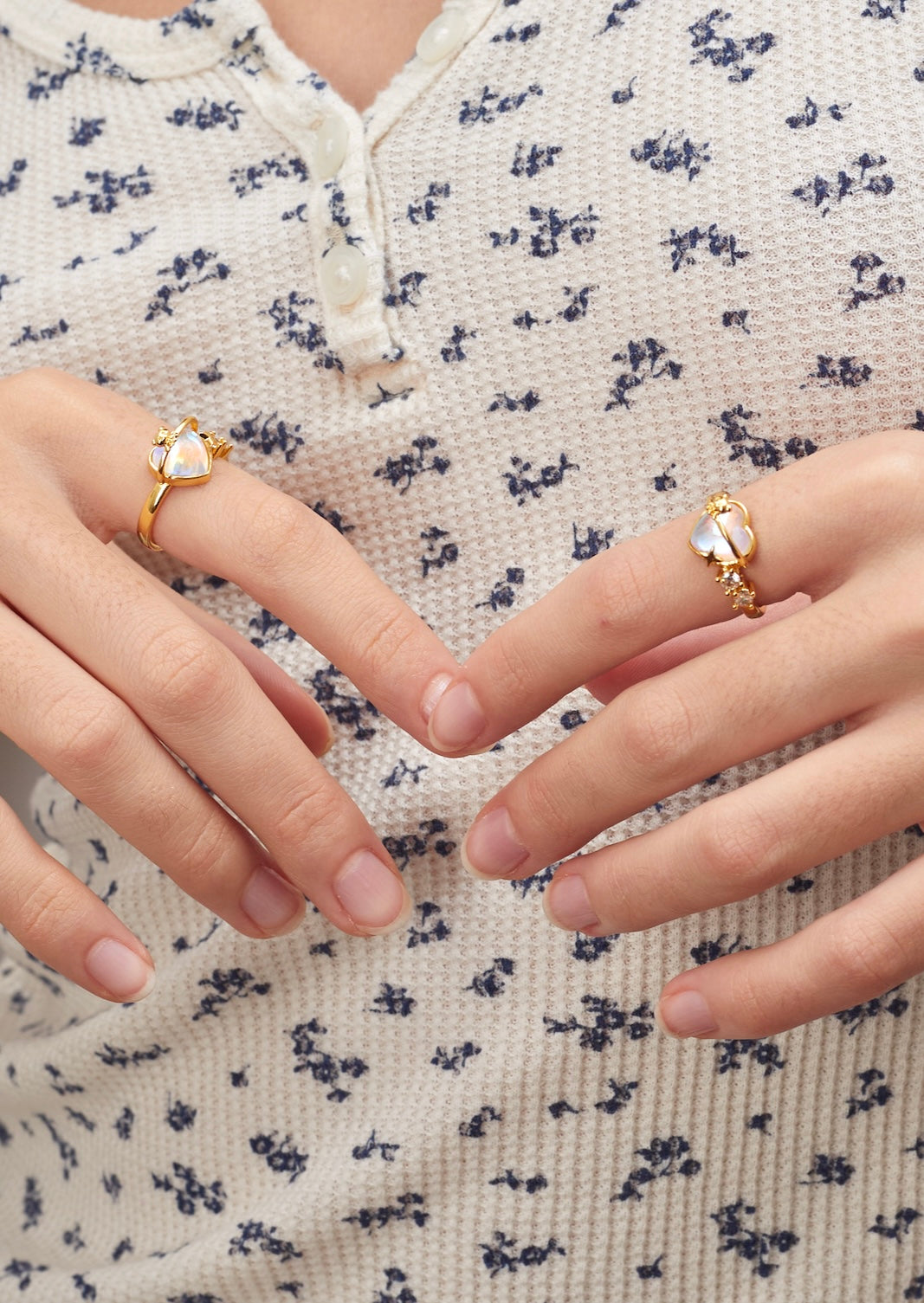 Love in Moonstone Golden Ring