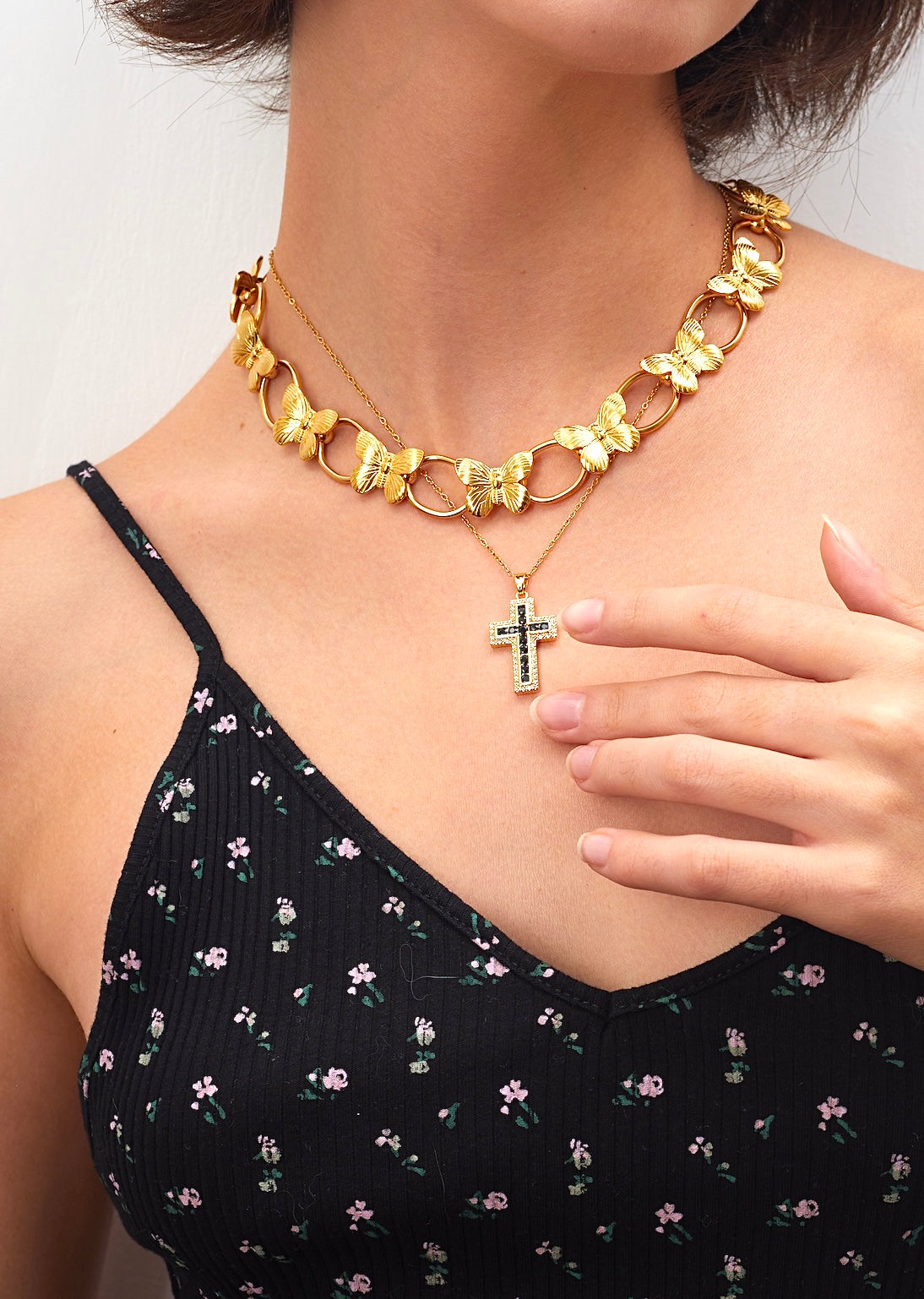 In Name Of Rose Cross Necklace