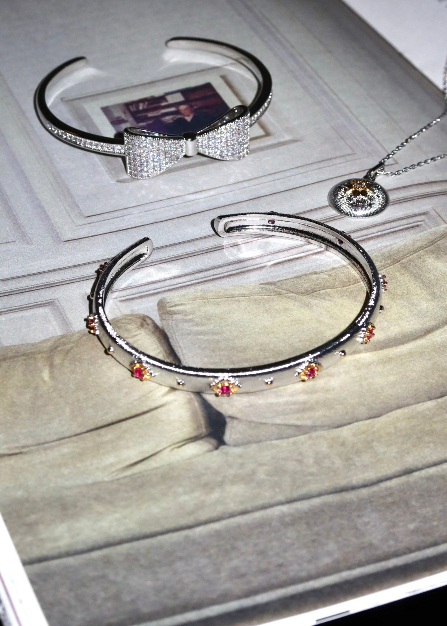 Colette Rotes Silberarmband