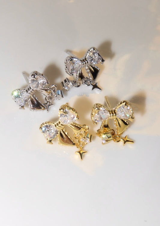 Bianca Silberne Schleifenohrringe