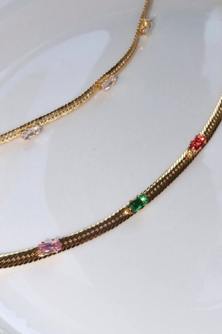 Wunderland Diamant Steine Goldene Halskette