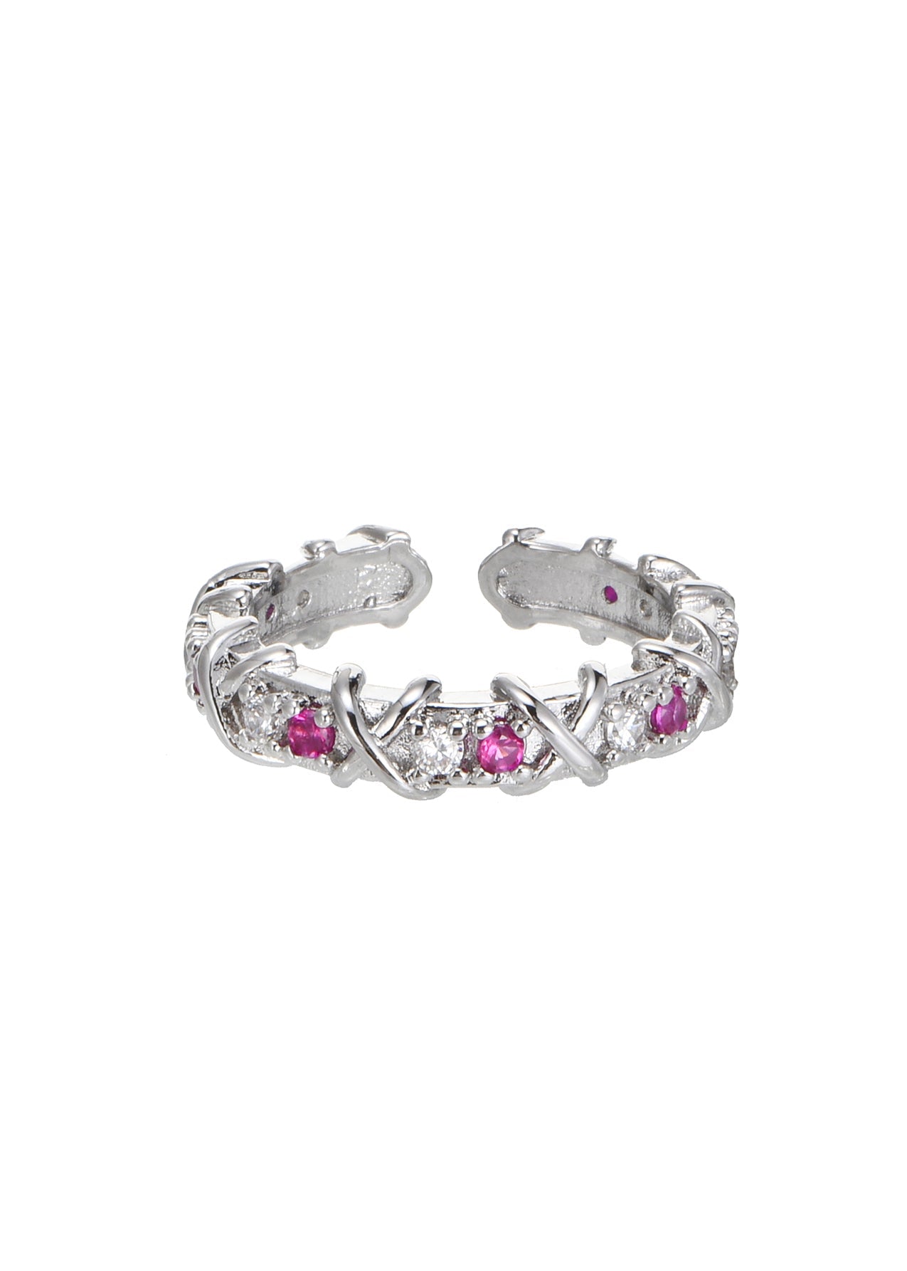 Anello in argento con pietre di rubino Karolina