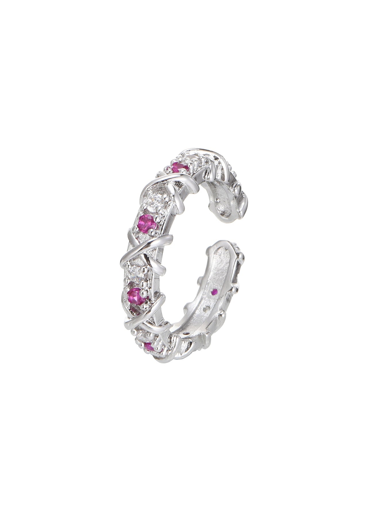 Anello in argento con pietre di rubino Karolina