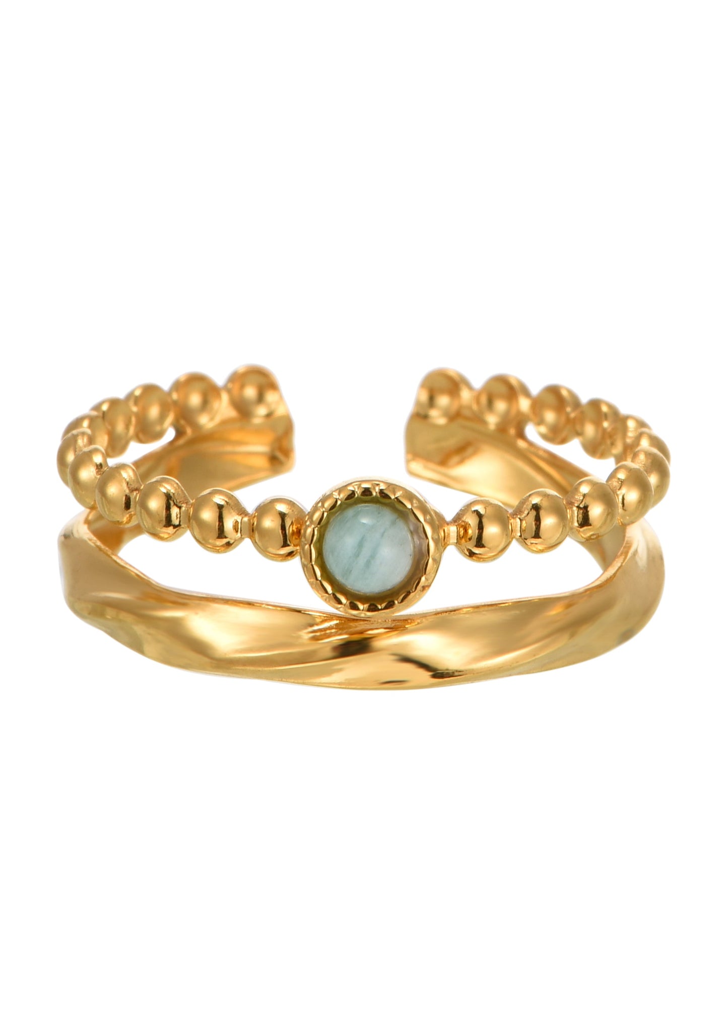 Zoe Amazon Stone Goldener Ring